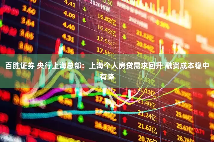 百胜证券 央行上海总部：上海个人房贷需求回升 融资成本稳中有降